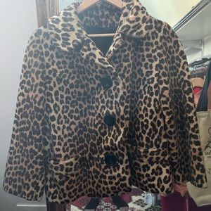 Vintage faux cheetah jacket coat xs sm